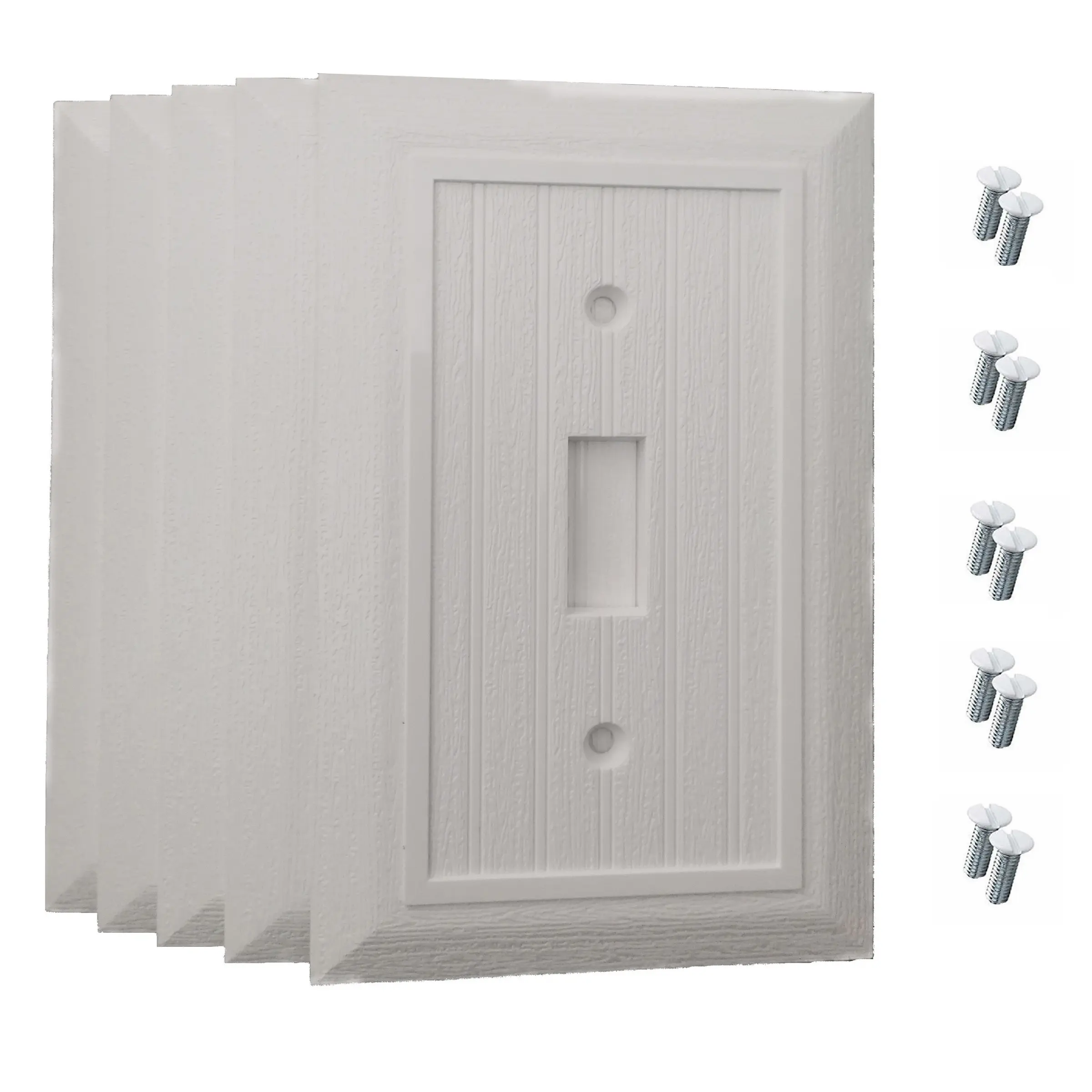 5Pack Classic Single Toggle Switch Wall Plate, Light Switch Plate, 1-Gang Outlet Cover, Standard Size 3.15”X 4.87”, Vintage Retro Wood Grain Design, Impact Resistant