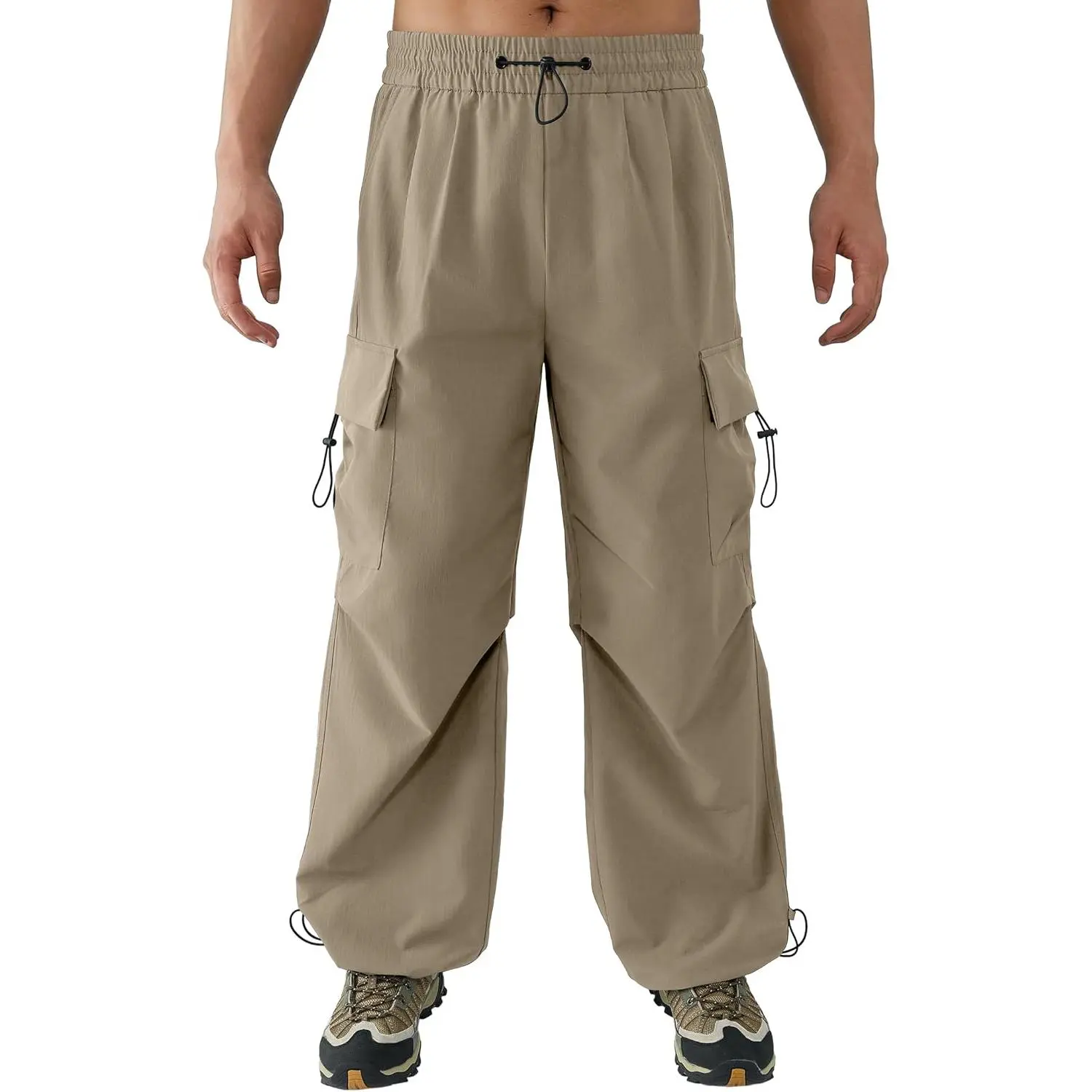 APTRO Men's Baggy Cargo Pants Casual Parachute Pants Relaxed Fit Waterproof for Daily Wear‌ and Outdoor Hiking