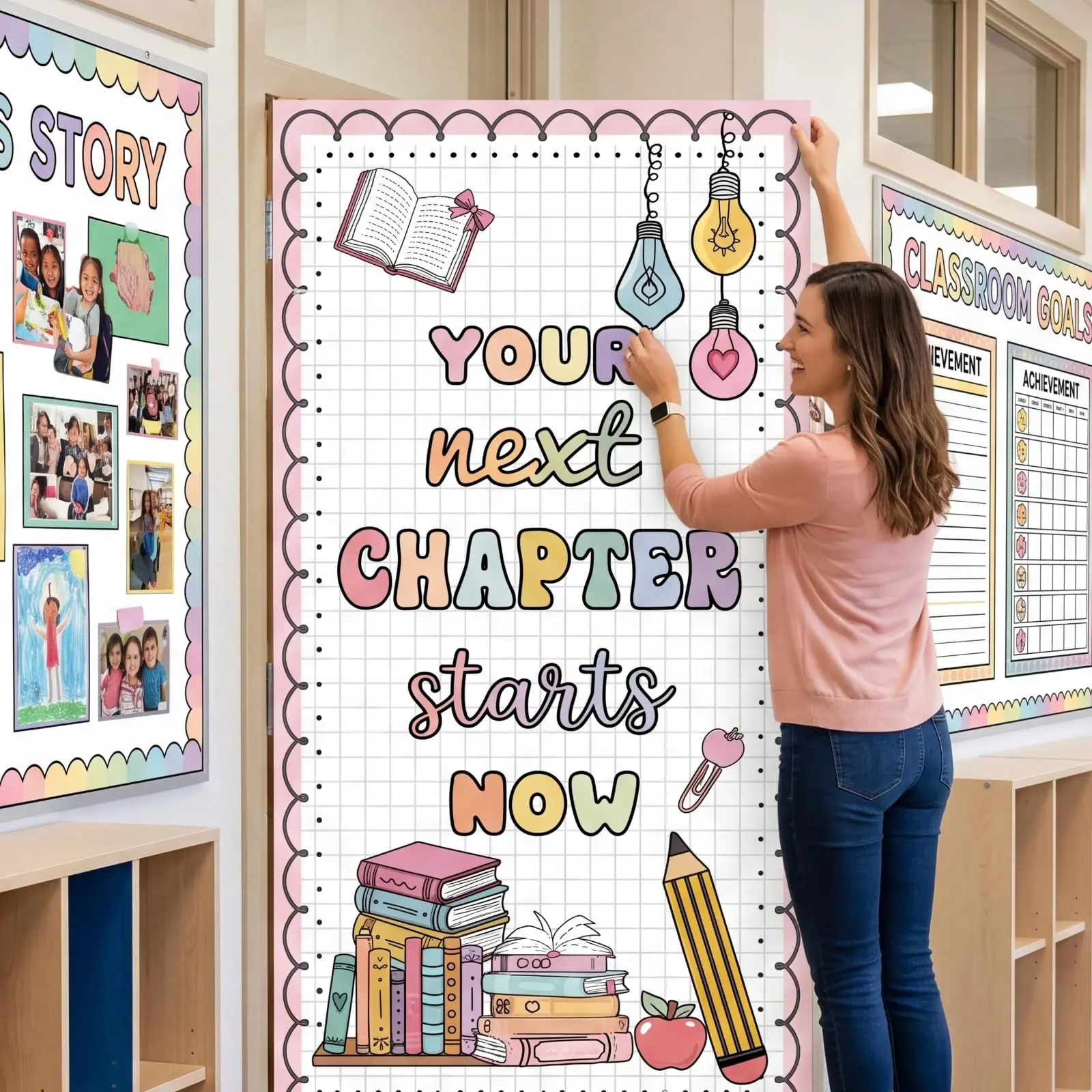 2D Classroom Welcome Door Frames, Essay Notebooks, Back-to-School Banners, Welcome Walls, Door Decorations, Porch Signs, First Day of School, Preschool Classroom Sign Decorations