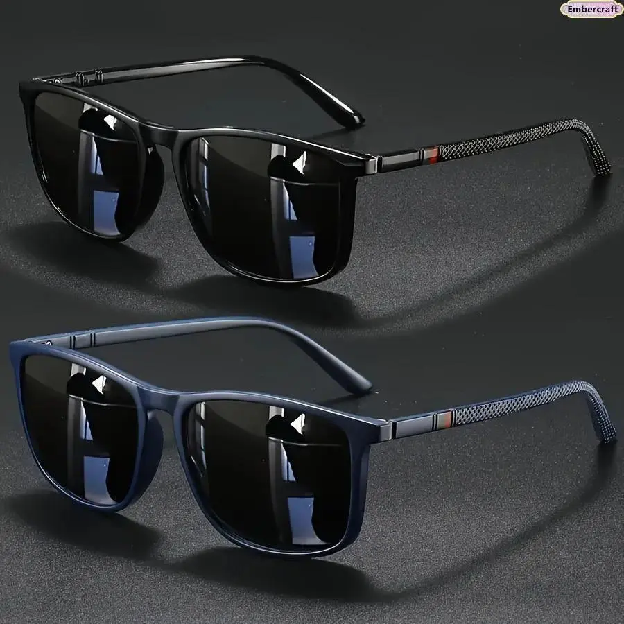 Unisex 2-Pack Retro Futuristic Square Sunglasses, Trendy Y2K Fashion Shades for Driving, Outdoor Activities, Men's Accessories for Adults, Mens Gifts, Cool Gifts for Guys, Accessories Adults Lumina Accent Co.