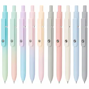 Morandi & Gradient Color Retractable Gel Pens, 10-Pack, Quick Dry Fine Point 0.5mm Rollerball Pens, Aesthetic Smooth Writing Pens for Office, School & Journaling