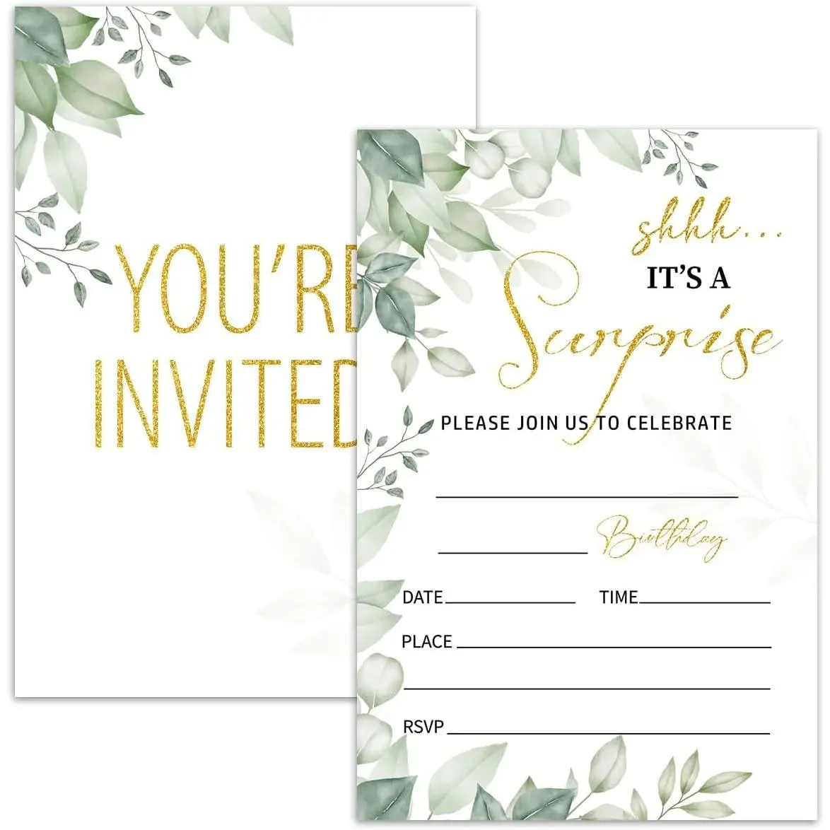 Surprise Party Invitation Cards for Women Men, Adult Surprise Birthday Invites, 20 Cards With 20 Envelopes, Perfect Party Supplies Favors for Birthday Events