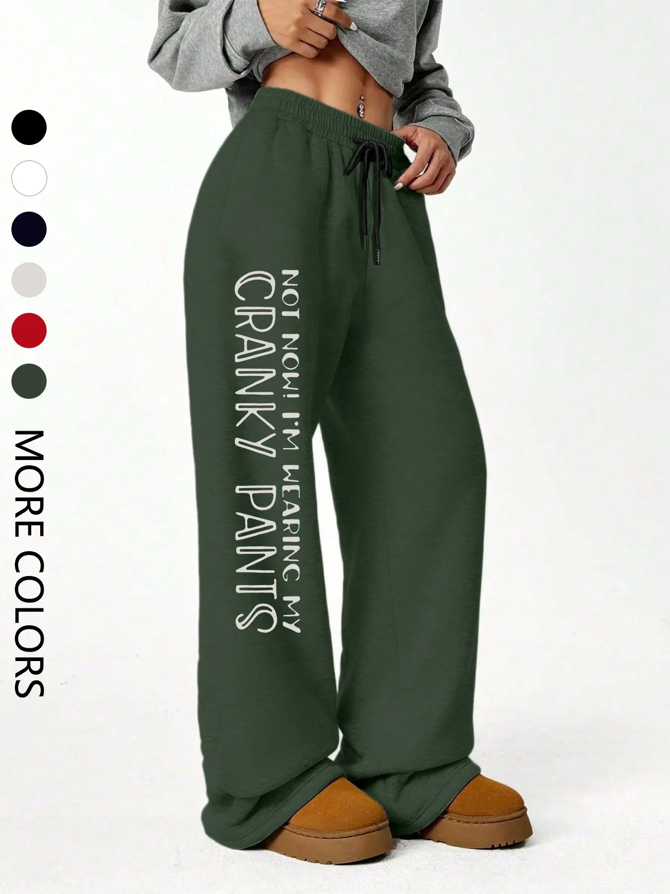 Women's Casual Jogger Pants, Fun Slogan Print, All Seasons Wear, Comfortable Daily, Versatile Long Pants for Spring & Fall, Athleisure Style Bottoms