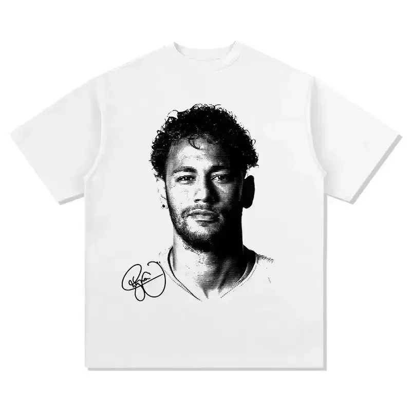 Short Sleeved Round Neck Y2k Tshirt Men Clothing New in Top & Tees Mens T-Shirt Camisetas Neymar Neymarjr Heavy Tee Shirt 71053