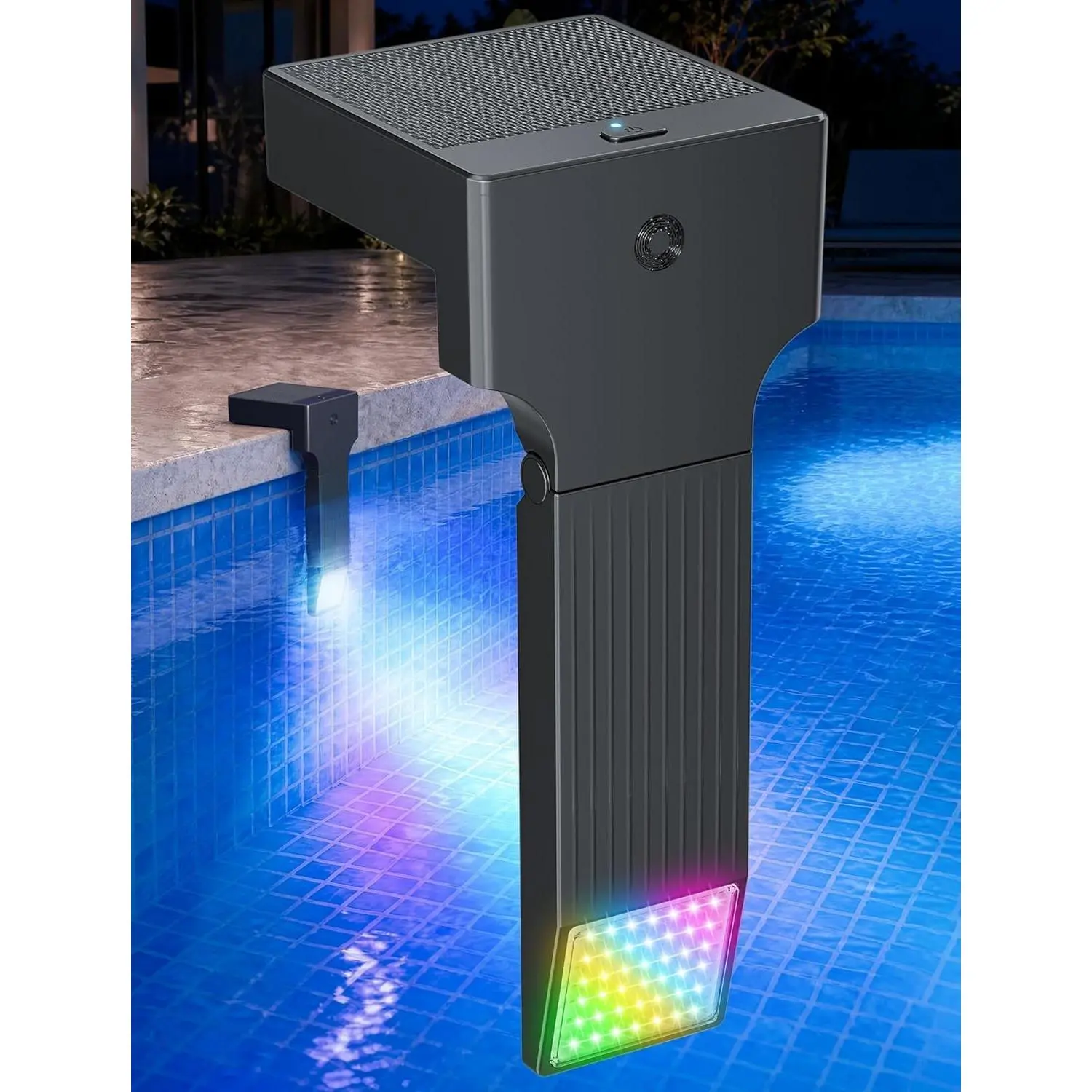 Solar Pool Lights for Inground Pools - Waterproof LED Underwater Submersible Light with Remote & Timer, 10-Color RGB 4-Mode Poolside Solar Lights (1 Pack)