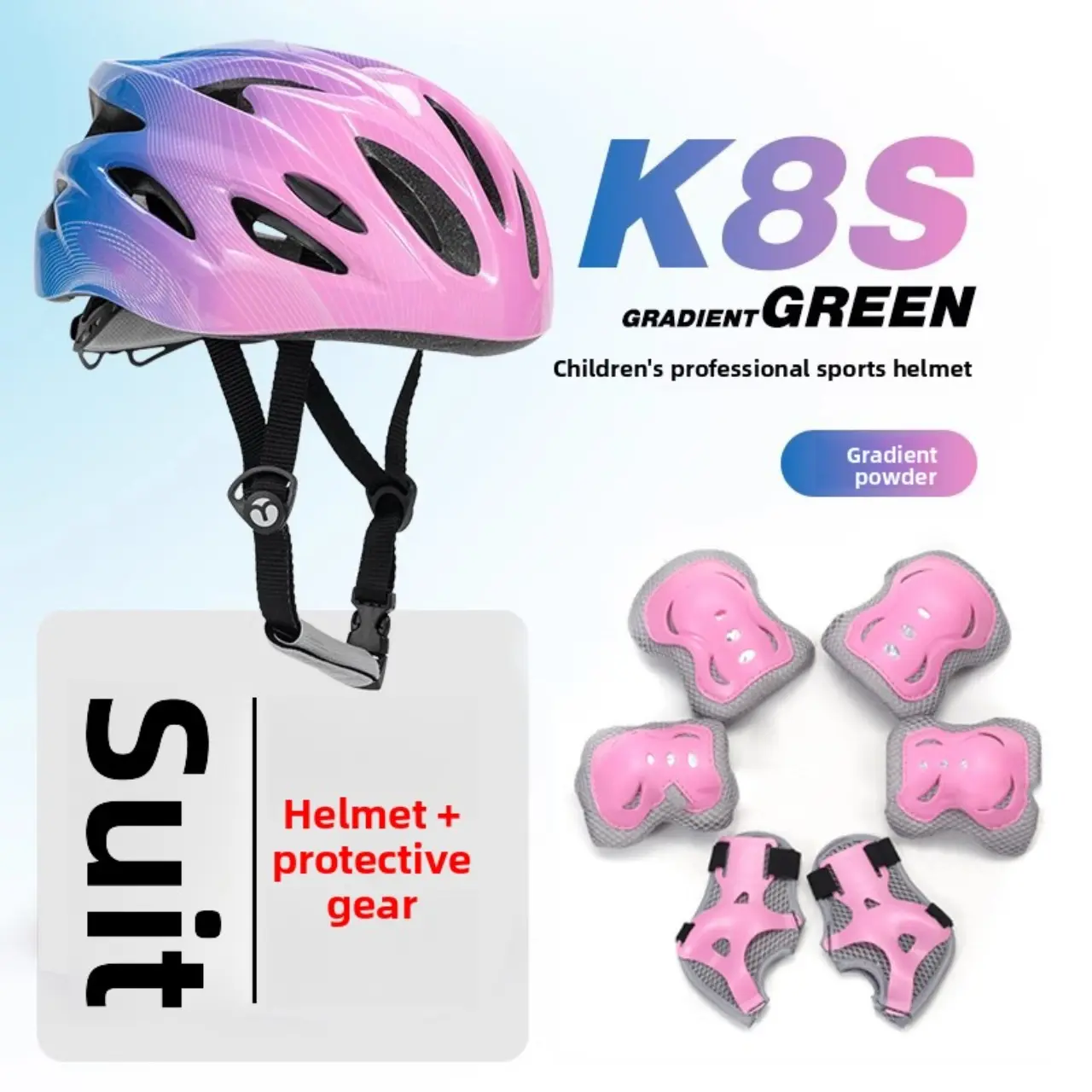 Roller Skating Gear Set, Balance Bike Skateboard Protection, Ice Skating Knee Elbow Guards, Bicycle Safety Kit, 7-Piece Set