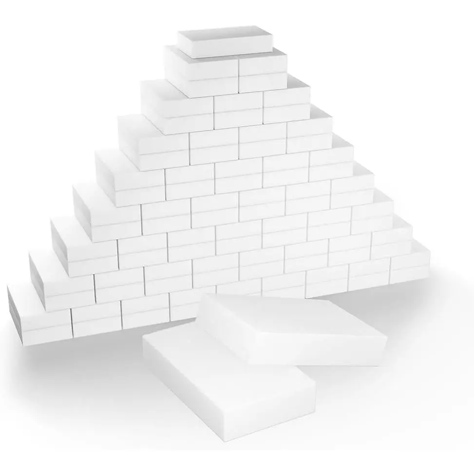100 Pack Heavy-Duty Melamine Magic Cleaning Sponge Erasers, Non-Scratch Bulk Pack Cleaning Pads for Kitchen, Bathroom