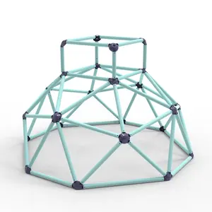 70in Climbing Dome with Top, Outdoor/Indoor Geometric Jungle Gym Playset, Dual Safety-Lock Playground Equipment for Kids Ages 3-8, Easy Assembly Dome Climber, Blue/Purple