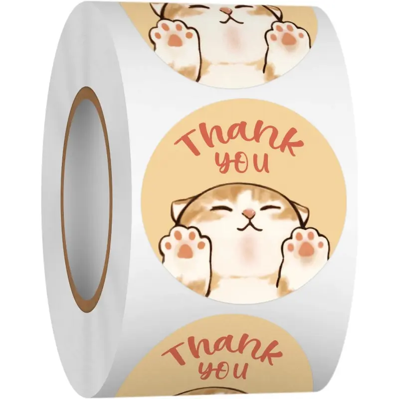 500Pcs 1Inch Thank You Stickers for Small Business, Baking, Gifts, Envelopes, Weddings