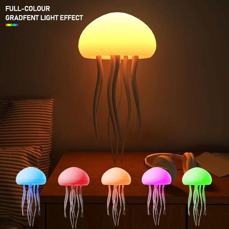 Jellyfish Design LED Lights for Bedroom, Voice-controlled Novelty Desk LED Light, USB Rechargeable RGB Color Changing Desktop Lamp, Cozy Lighting for Home Bedroom Living Room Decor, LED Lights, Modern Nighstand Lamps