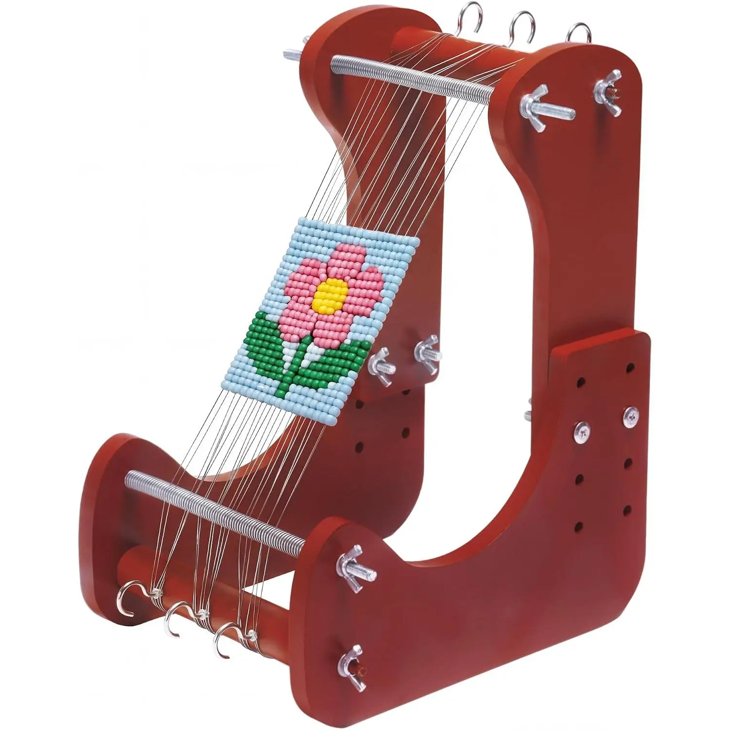 Adjustable Standing Bead Loom – Bead Loom Kit for Adults & Beginners with 4 Length Settings,  Angled Design, Work Area 7.5"-10.5", for  Making, Bracelets, Necklaces & Crafts