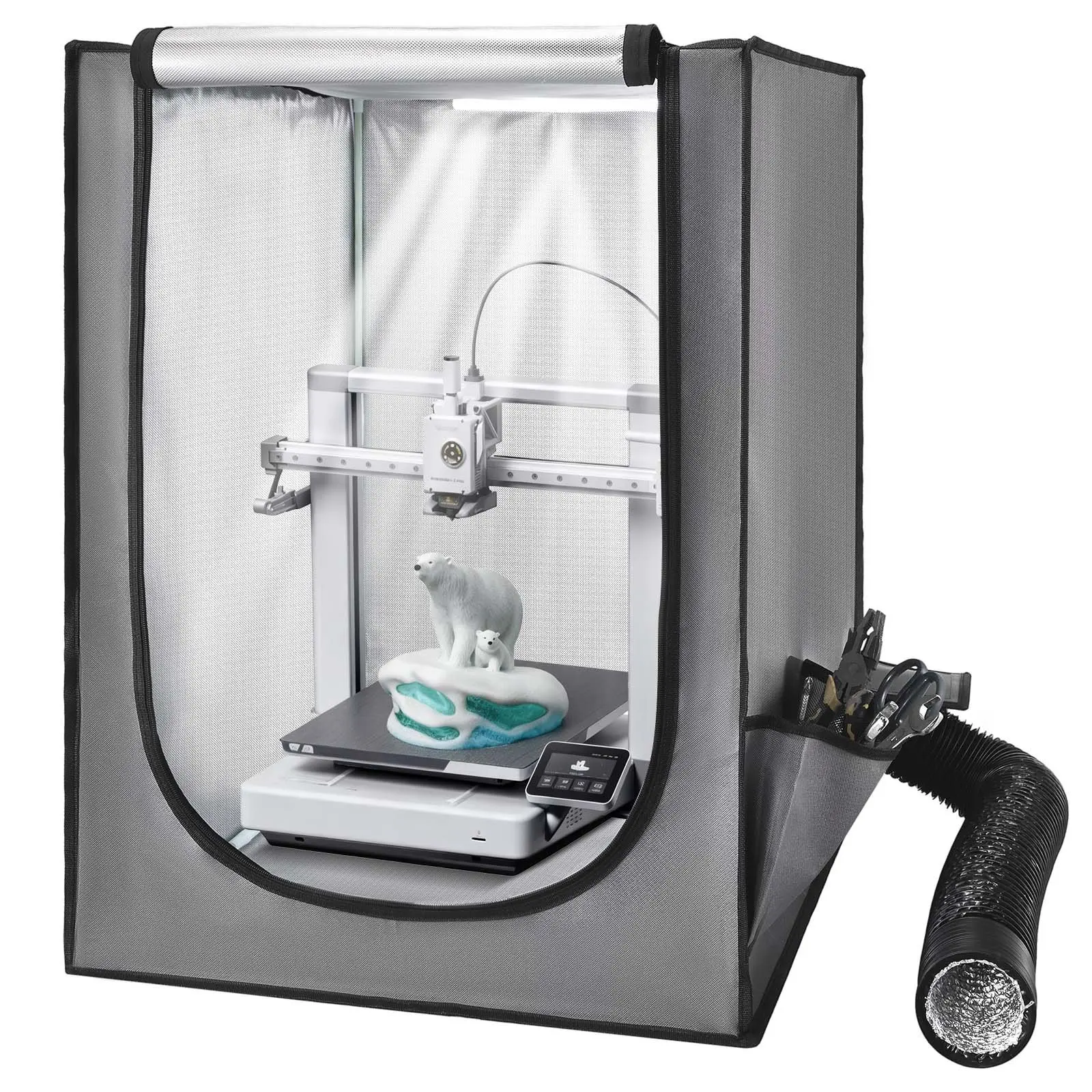 VEVOR 3D Printer Enclosure with Ventilation System, LED Lighting & Temperature Control, Dustproof Waterproof Oxford Cloth Tent with Transparent Door, Compatible with FDM/LCD Printers, Photon Mono/Mars 3, 3D Printers, Inches