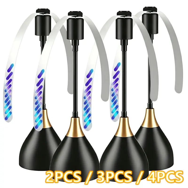 2pcs/3pcs/4pcs Fly Fans for Tables, Effective Fly Repellent Fan with Soft Blades, Keeps Flies Away, Retractable Foldable Electric Fly Fan, Portable Fly Fan for Picnic and BBQ, Keep Your Food Clean