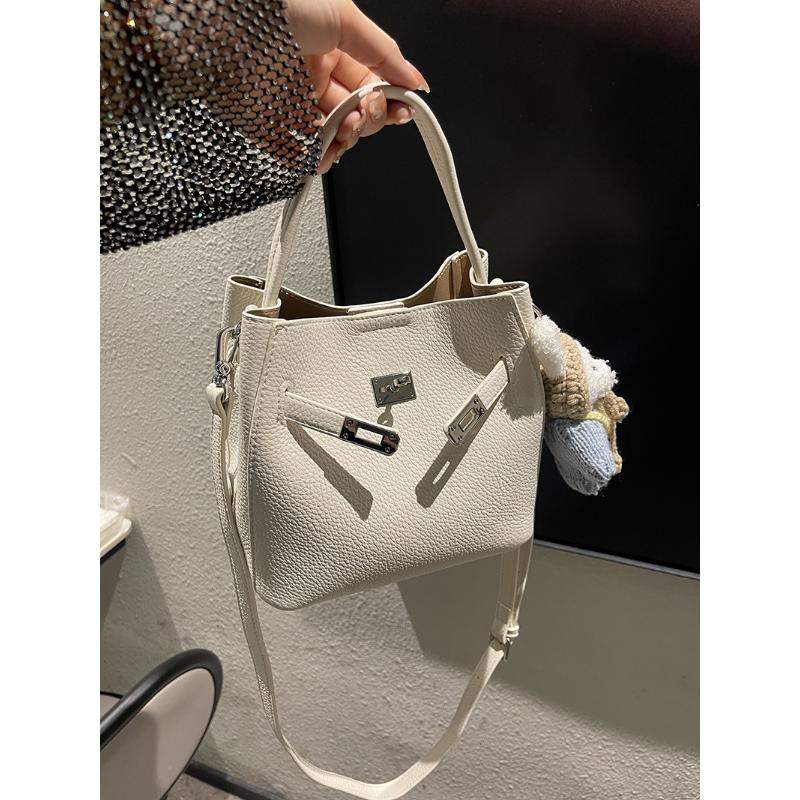 Minimalist Soft Leather Bucket Bag Women's 2026 Kelly Texture Original Design Hand-held Shoulder Crossbody