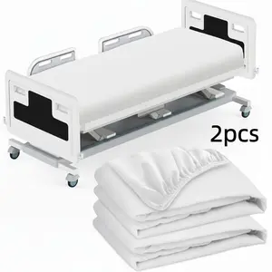 Medical Fitted Mattress Sheets Set of 2 – Breathable, Durable & Soft Hospital Bed Fitted Sheets, Easy-to-Clean Patient Sheets for Healthcare Use, Size: 90*200cm