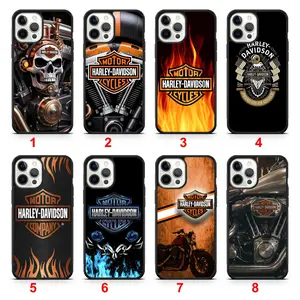 Harley-Davidson motorcycle-themed iPhone case; compatible with iPhone 11–17 Pro Max/Plus and Samsung Galaxy S23–S25 series; a great gift for friends.