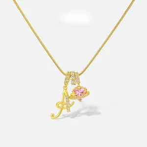 GANIA Art-designed personalized name letter necklace, free of allergenic ingredients, with adjustable size. It is an excellent Valentine's Day gift for women and girls.