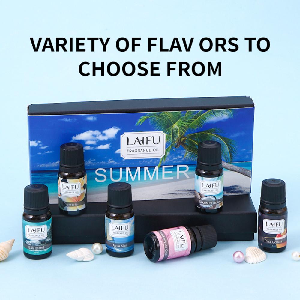 Summer Essential Oils Set, 6x10ML, Tropical Scents, Diffuser, Aromatherapy, Candle Making
