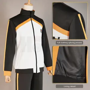 Re:Life In A Different World From Zero Anime Natsuki Subaru Cosplay Costume Embroidery Full Zip Tracksuit Elastic Pants