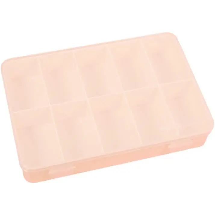- Organizing Box with 10 Compartments for Scrapbooking and Craft Materials |  26.5 x 17.8 x 4.2 cm (10.4“ x 7” x 1.65") - White and Transparent Color