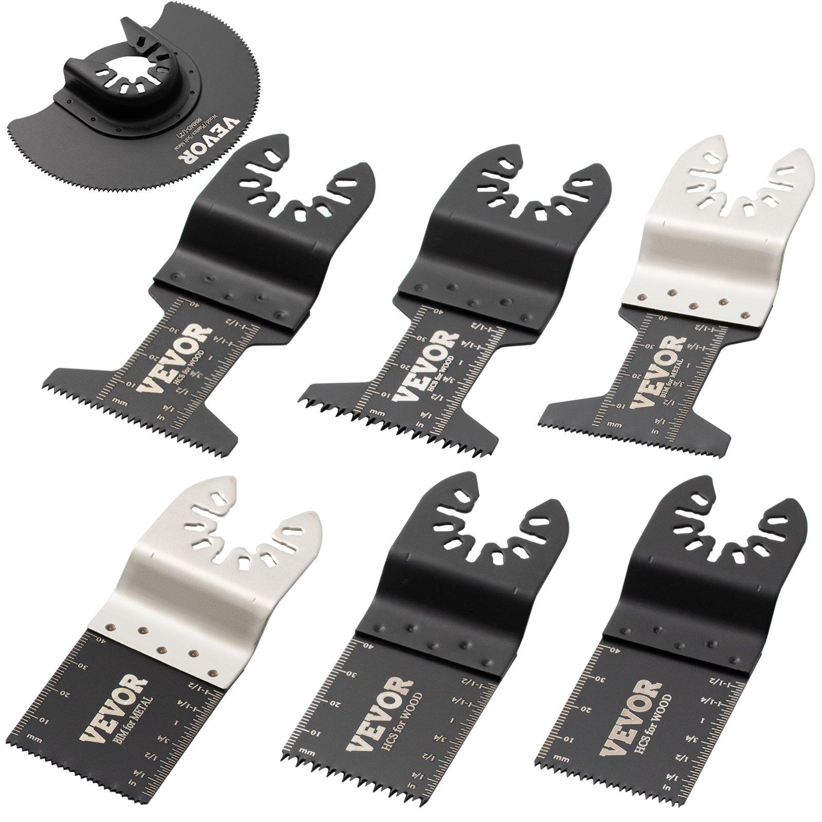 VEVOR 50 PCS Oscillating Saw Blades, Quick Release Multitool Blades Kit, HCS Tool Blades for Wood Plastic Metal Nails Bolts, Compatible with Dewalt Dremel Fein Worx Bosch Makita Milwaukee VEVOR 50 PCS Oscillating Saw Blades, Quick Release Multitool Blades Kit, HCS Tool Blades for Wood Plastic Metal Nails Bolts, Compatible with Dewalt Dremel Fein Worx Bosch Makita Milwaukee