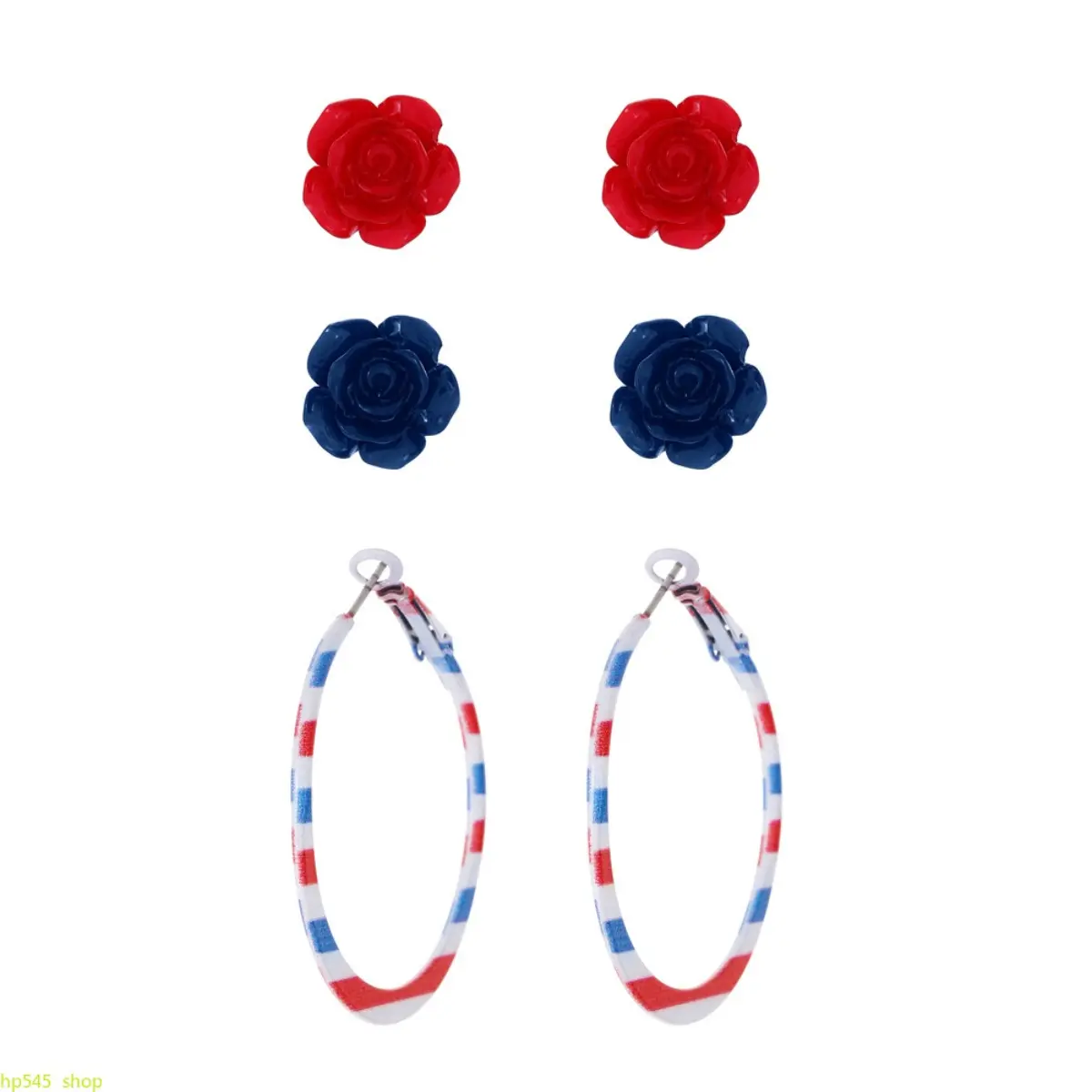 America-Themed Earrings Set for Women, 9 Piece Simple Style Costume Jewelry with Star, Dove, Bell, and Butterfly Wing Designs for Independence Day, 06 Butterfly, 9 Bell Set, Symbolic Motifs, Americana Earrings homedecor, Collectibles, Unisex