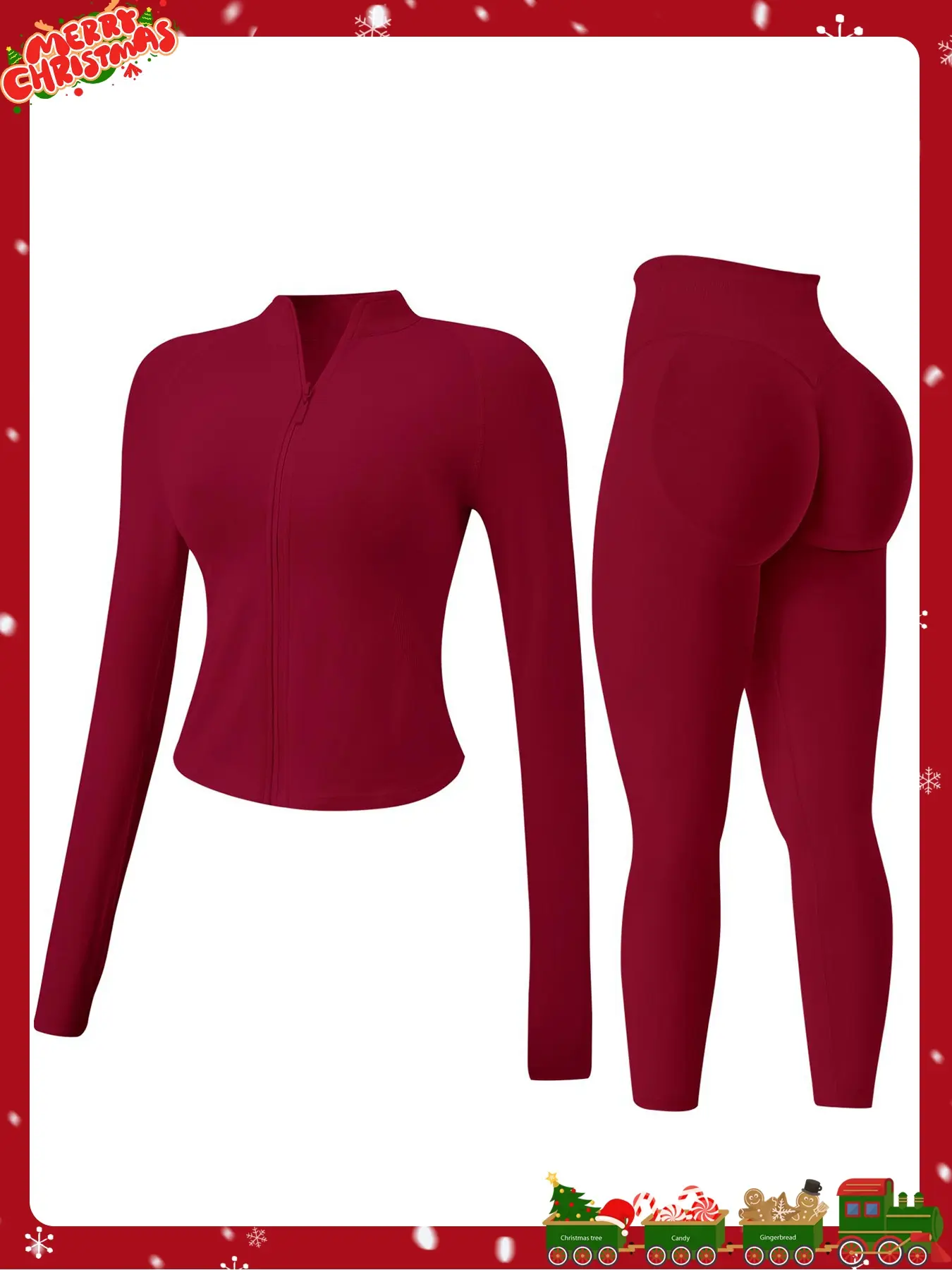 Women's 2-piece Tracksuit set, Seamless Stand-collar Zipper Windproof Slim Warm Long Sleeve Top & Tight Hip Lifting Pants, Quick Dry Stretchy Breathable with Thumb Holes, Sweatsuit set, Sweatsuit Outfits, Athletic Activewear Tracksuits, Workout Sets Women