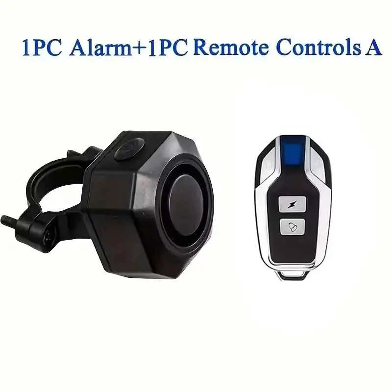 1 Set Wireless Remote Vibration Anti-Theft Alarm, Black Hexagonal Portable Loud Security Alarm for Bicycle E-Bike Motorcycle Outdoor Parking Protection