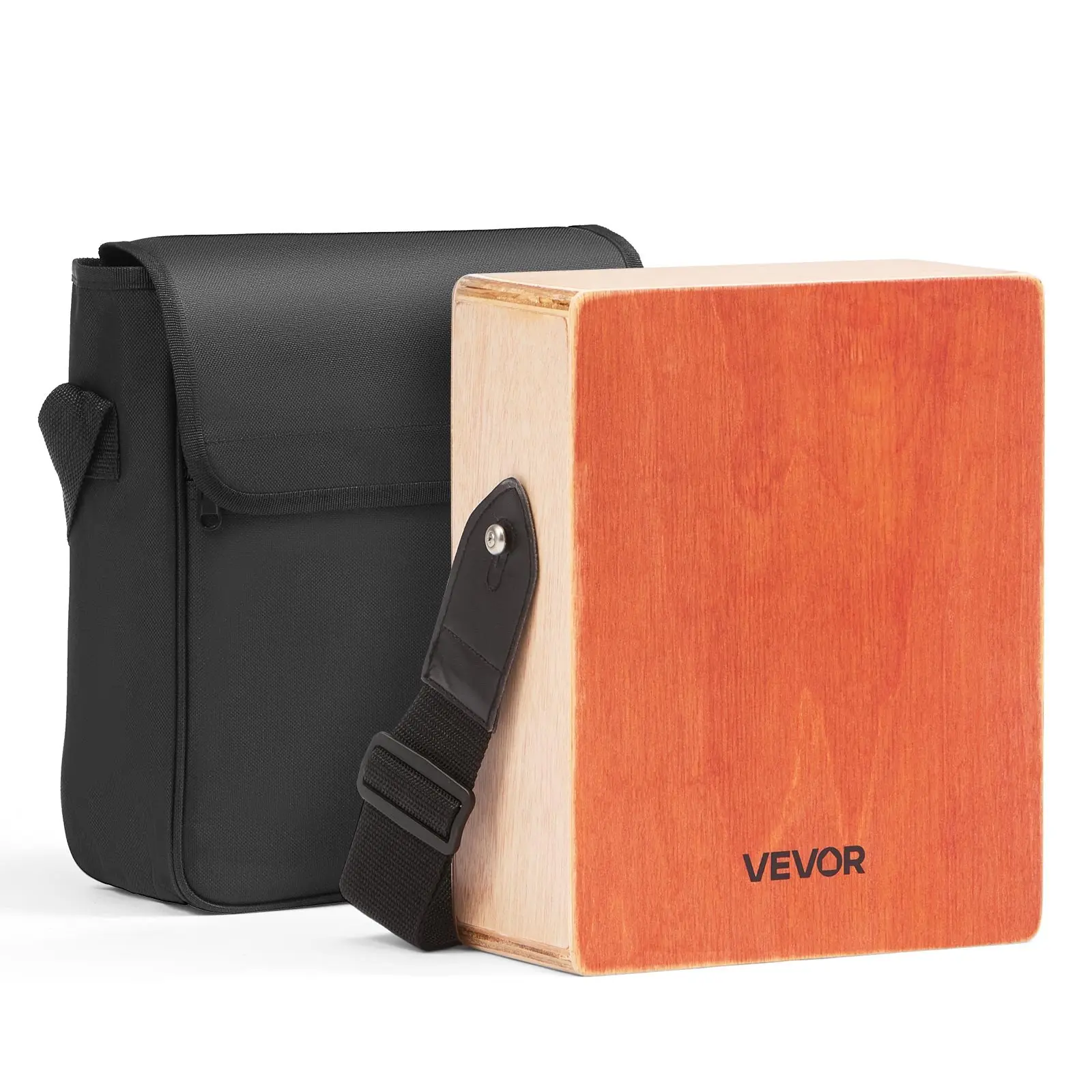 VEVOR Cajon Box Drum Wood Percussion Instrument with Guitar Strings Travel Bag Strap