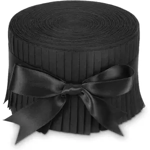 40 Pcs Fabric, 100% Cotton Precut Strips for Quilting, Crafting, and Sewing, 2.5" x 40" Patchwork Black Pre-Cut Strips for DIY Craft Decoration, Cushions, Tablecloths Making