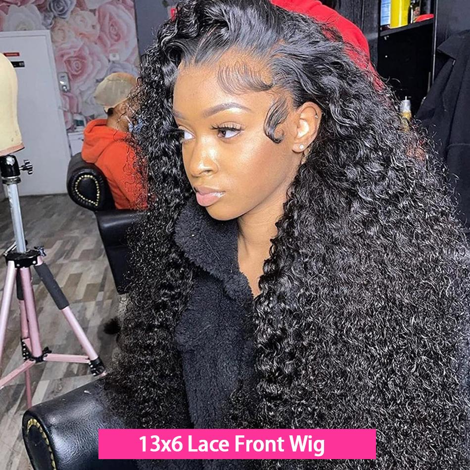 Bling Hair Lace Frontal Wigs Kinky Curly 13x4 13x6 Hd Transparent Lace Front Real Human Hair Wig Pre Plucked 4x4 Lace Closure Wig For Women 30 32 Inch TikTokShopHolidayHaul