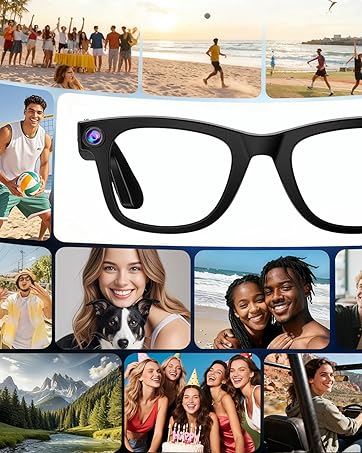 AI Smart Glasses with Camera 4K - Polarized Sunglasses with Camera, UV400 Lens, ChatGPT Enabled, EIS Stabilization, Dual Mic Noise Canceling, IP54 for Cycling Hiking fathersdaygift