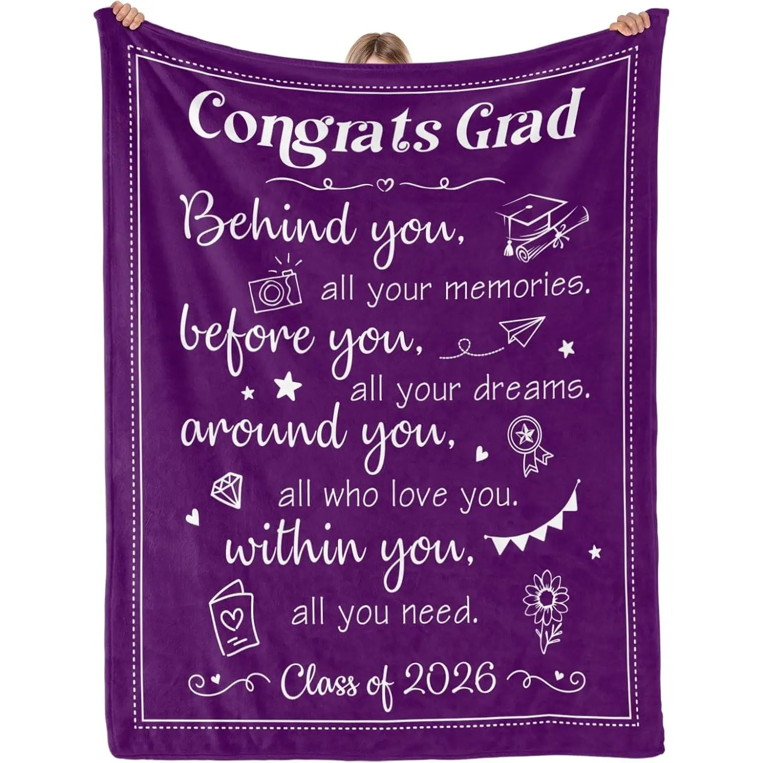 Graduation Gifts, Graduation Gifts Blanket for Him, Class of 2026 High School College Masters Degree Graduation Gift, Graduation Gift Ideas, Throw Blanket 60" x 50"