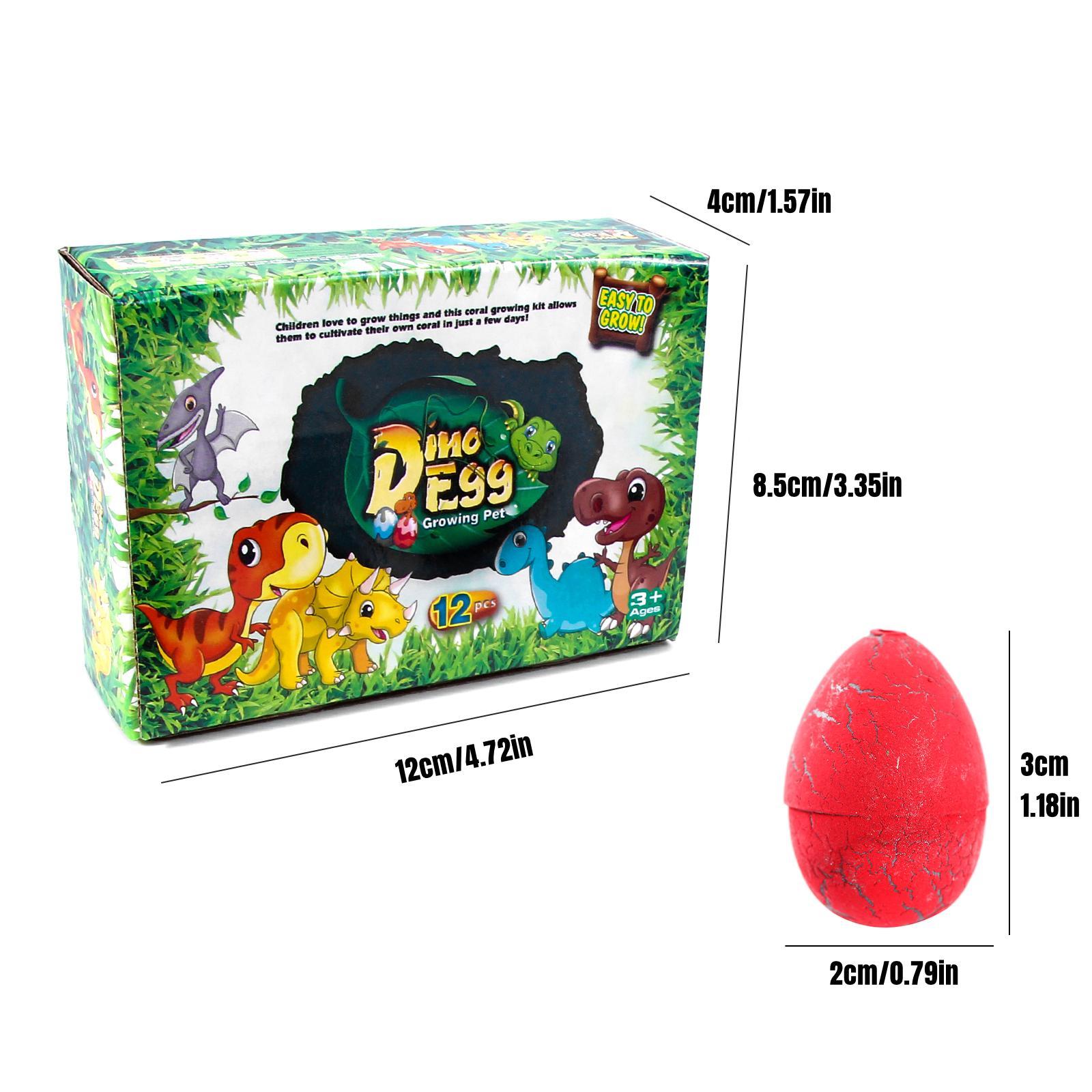 Hatching Dinosaur Eggs, 12pcs/set Crack Colorful Grow Dino Egg Animals That Hatch in Water Growing Pet Birthday Easter Party Favors Gifts for Kids