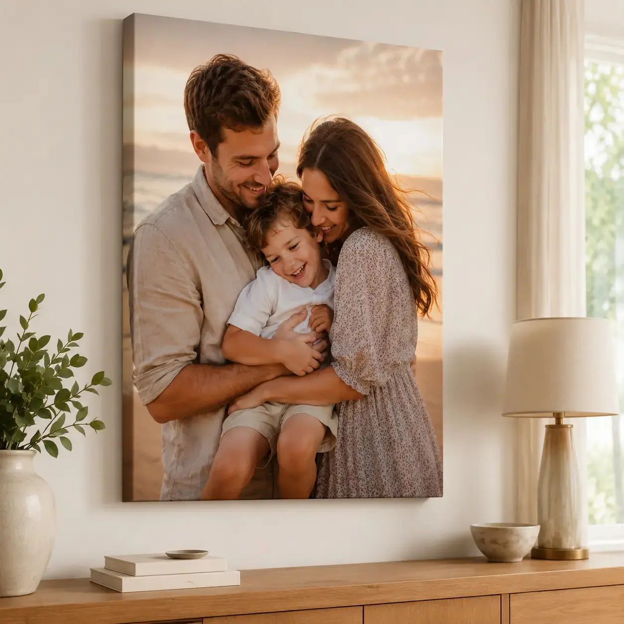 Personalized Dog & Owner Photo Canvas Wall Art, Pet Portrait Poster Print, Upload Photo Wall Decor, Bedroom Living Room Entryway Office Decor, Aesthetic Poster Print, Pet Lover Gift, Unframed Canvas Poster or Framed Canvas Wrap