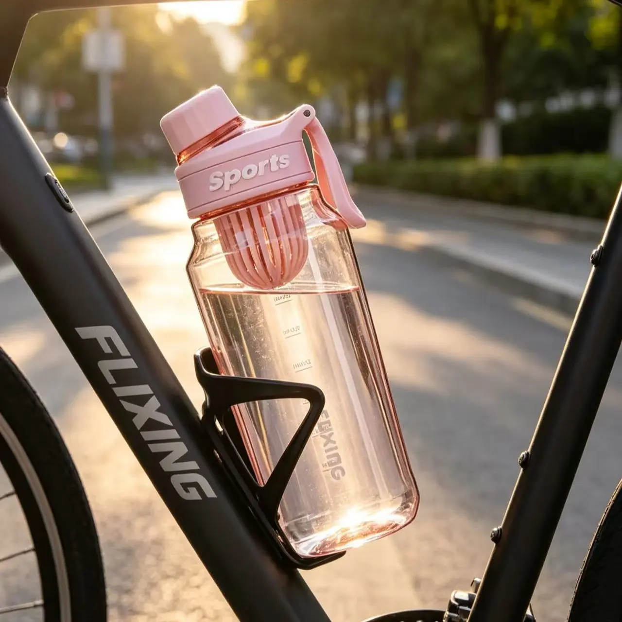 Minimalist Sports Plastic Cup with Detachable Tea Infuser, Lightweight Portable High-Value Water Bottle for Students and Outdoor Use, Gym Water Bottle