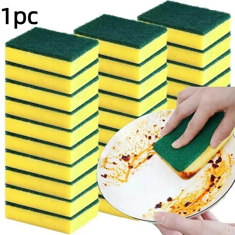 Kitchen Dish Sponge Brush, Dishwashing Sponge, Soft Absorbent Cleaning Tool, Rust Removal Pad, Scrubbing Pad, Ideal for Pots and Bowls, 1/5/10 Pieces, Home Cleaning Essentials, Kitchen Cleaning Supplies