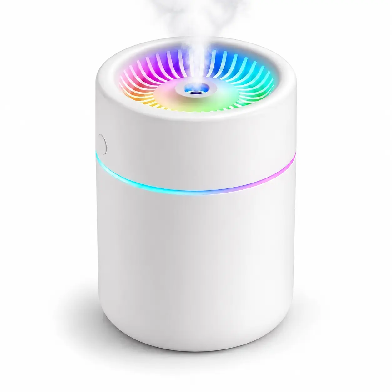 Wireless Portable Cool Mist Humidifier, USB Rechargeable Personal Desktop Diffuser with Color-Changing LED Light for Bedroom, Office, Car, Home & Travel