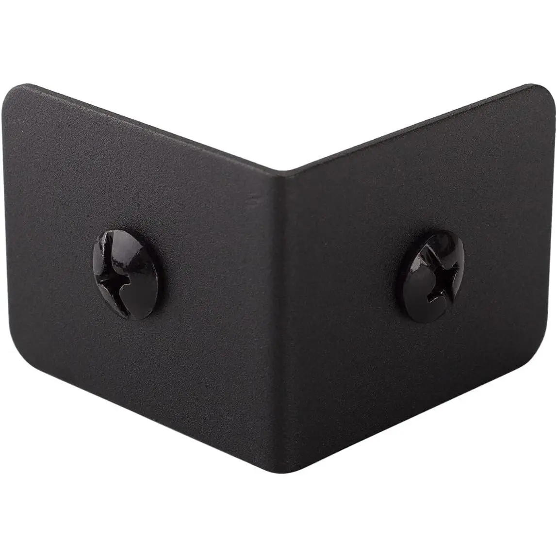 4 Set 2 x 2 x 1.5 Inch Metal Corner Protectors, Black | Decorative Corner Brackets, For Furniture, , Boxes, , Barn Door,  Frame, Trunk, Table, Desk