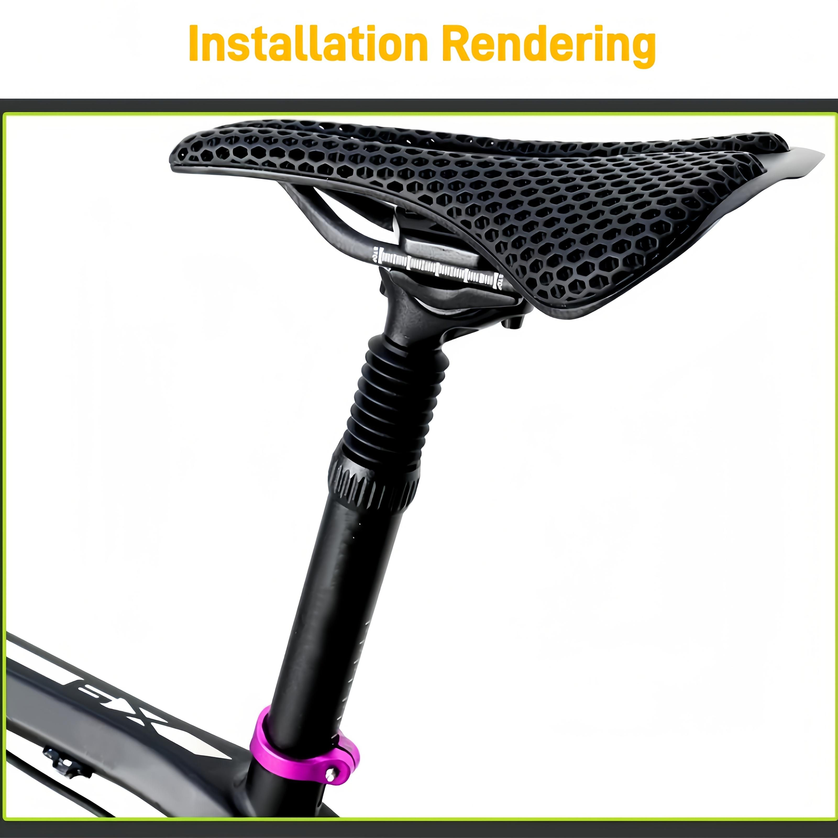 Mountain bike shock-absorbing seat tube, with spring shock absorption, the hardness and softness of the shock absorption can be adjusted, the shock absorption area is fully covered, adjustable angle, made of aluminum alloy, bicycle accessory.