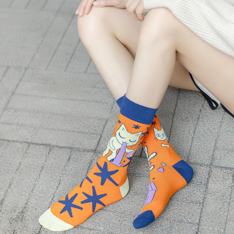 Original Asymmetric Ins Style Cotton Crew Socks comfort