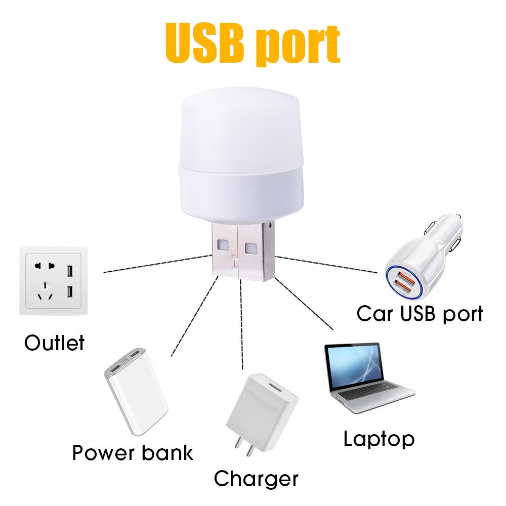 1-10Pcs Mini USB Night Light Warm White Eye Protection Book Reading Light USB Plug Computer Mobile Power Charging LED Night Lamp