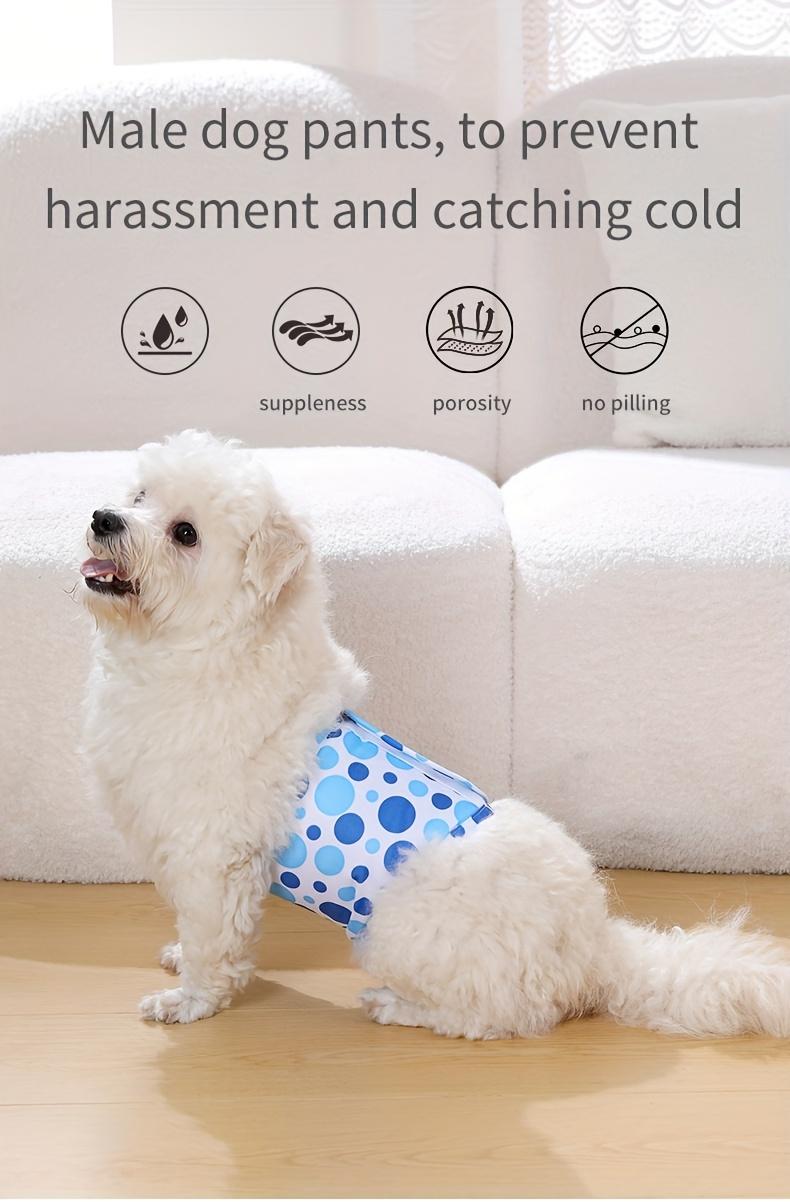 2pcs Elastic Male Dog Belly Bands - Reusable Cloth Underwear - Cute Cartoon Washable Dog Diapers for Potty Training & Anti-Lifting