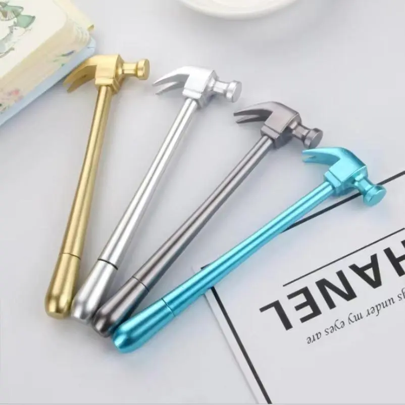 4-Piece Ram's Horn Hammer Ballpoint Pens, Cute Cartoon Design Novelty Stationery, Charming Practical Fun Accessory, School Back to School Student Gift for Youth (Random Colors)