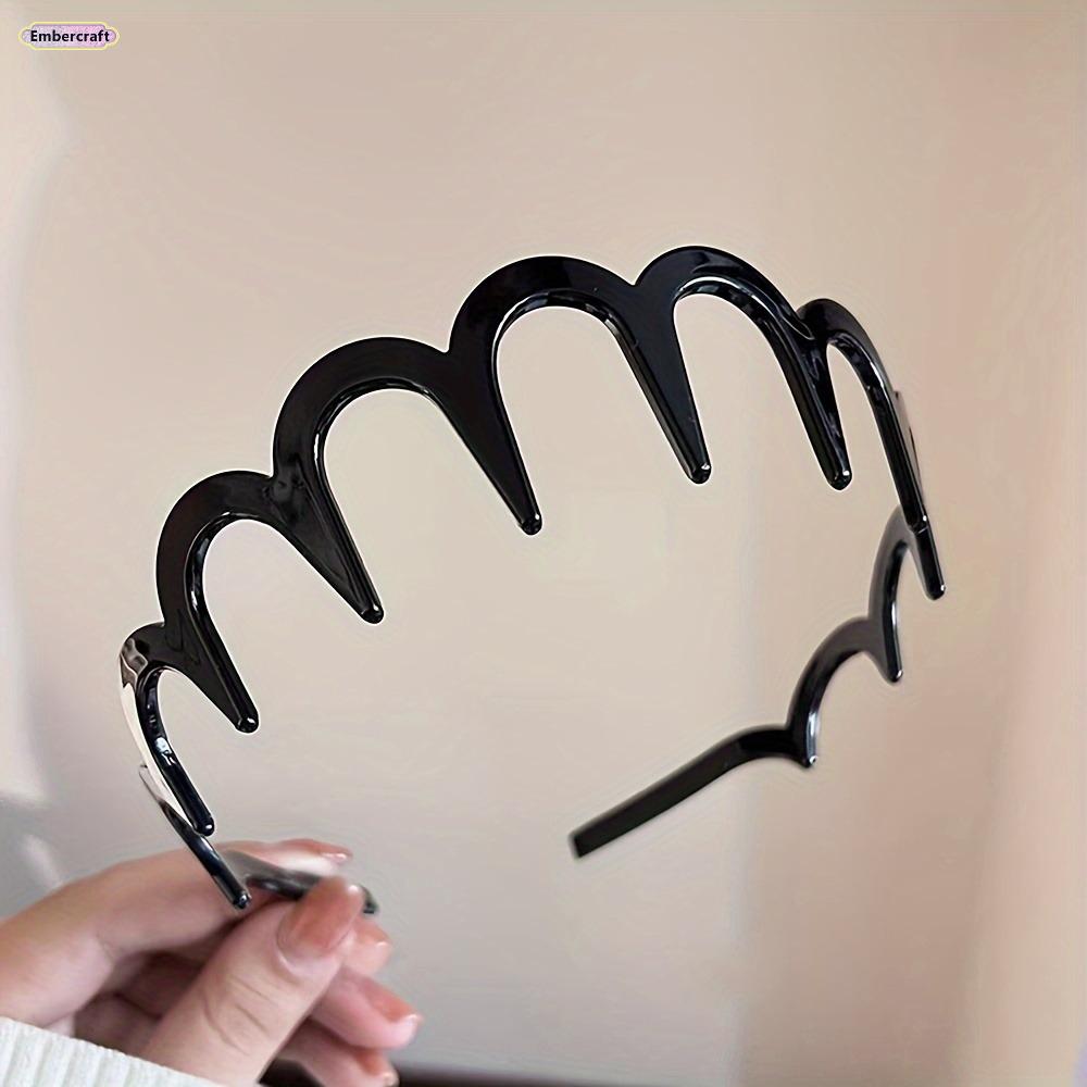 Black Twist Headband for Women, Non Slip Braided Hairband with Gold Bead Chain, Soft Mesh Fabric Headband for Spring Summer, Volumizing Fashion Hair Accessory for Daily Wear, Makeup, Party and Travel