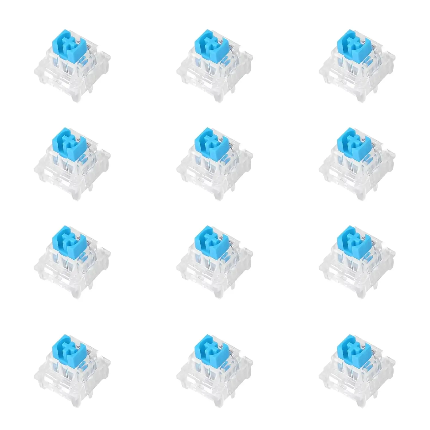 Keyboard Switches, 12 count Blue Keyboard Clicker  3 PIN Mechanical Keyboard  Clicky Accurate Typing,  Keyboard Switches for LED Mechanical Gaming Keyboard
