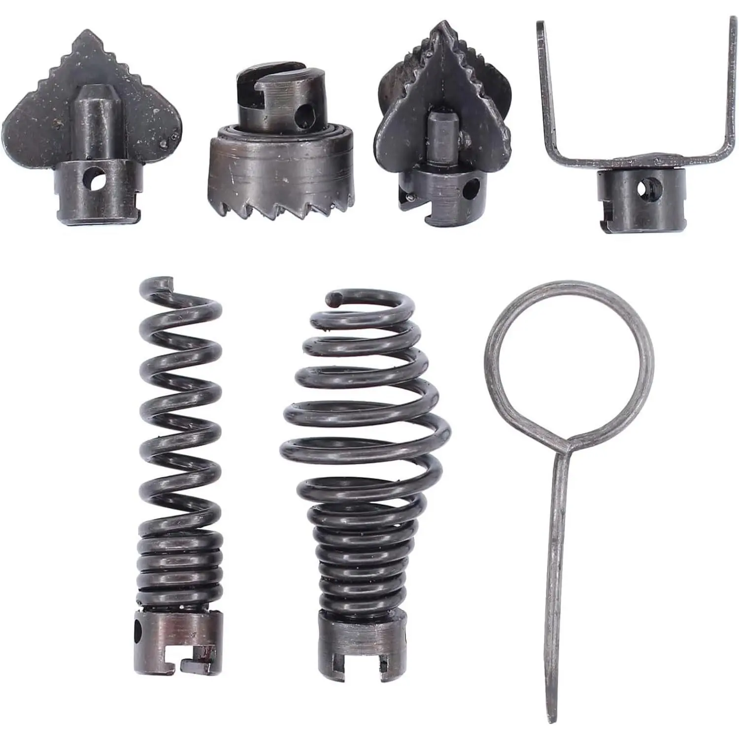 Drain Cleaner Combination  Heads Set,7PCS Drain Snake Drill Attachment 16mm Spring Pipe Dredging Tools Drain Snake Attachment for Pipeline Dredging Machine()