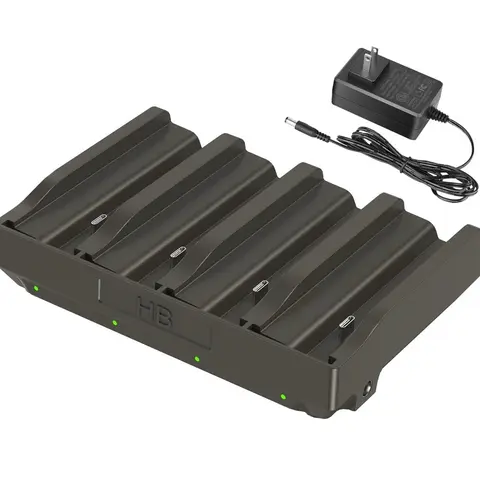 MYIYAE 4-Slot Multi-Slot Fastcharging Charger for Tactacam Reveal EM6 Lithium Batteries & Lithium Cartridges, 1-Pack Chargeable Cordless Tool Accessory for Tactacam Users (Free Express)