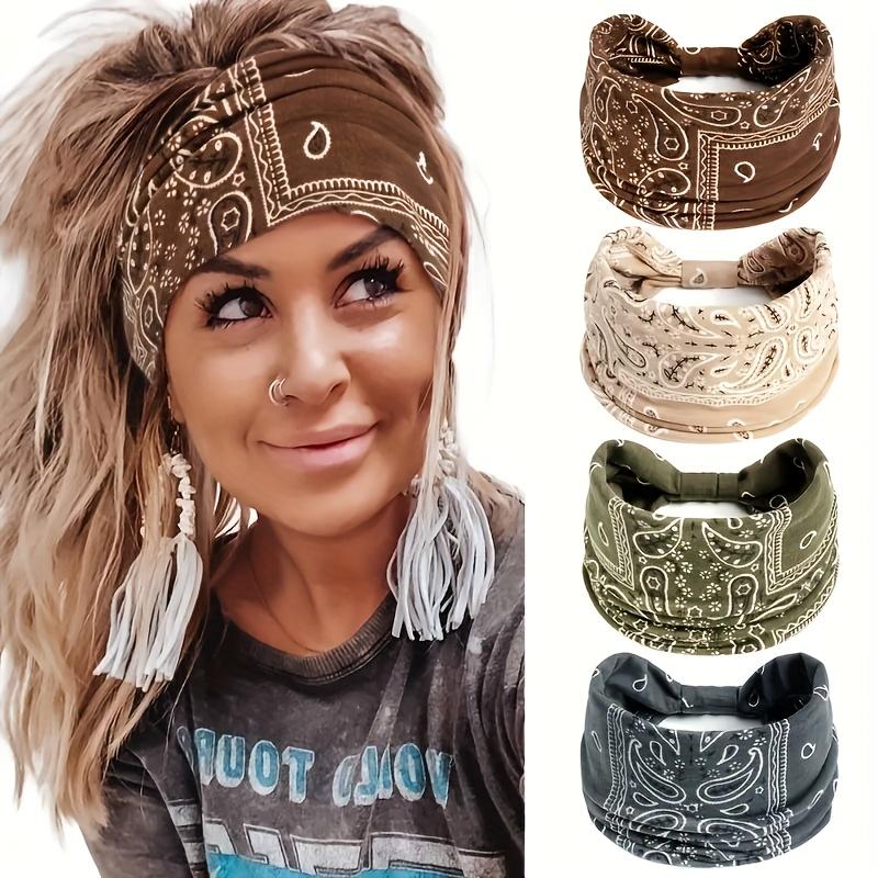 8pcs/Set Wide Floral Turban Headbands for Women/Men, Vintage Wrap for Sports, Workout.Soft Headbands-Fashion Elastic Hair Masks, Luxury Gift Hair Sweatbands.Non-Slip Knotting for Running Sports, Yoga Turban Hair Bands Hair Accessories for Daily Use