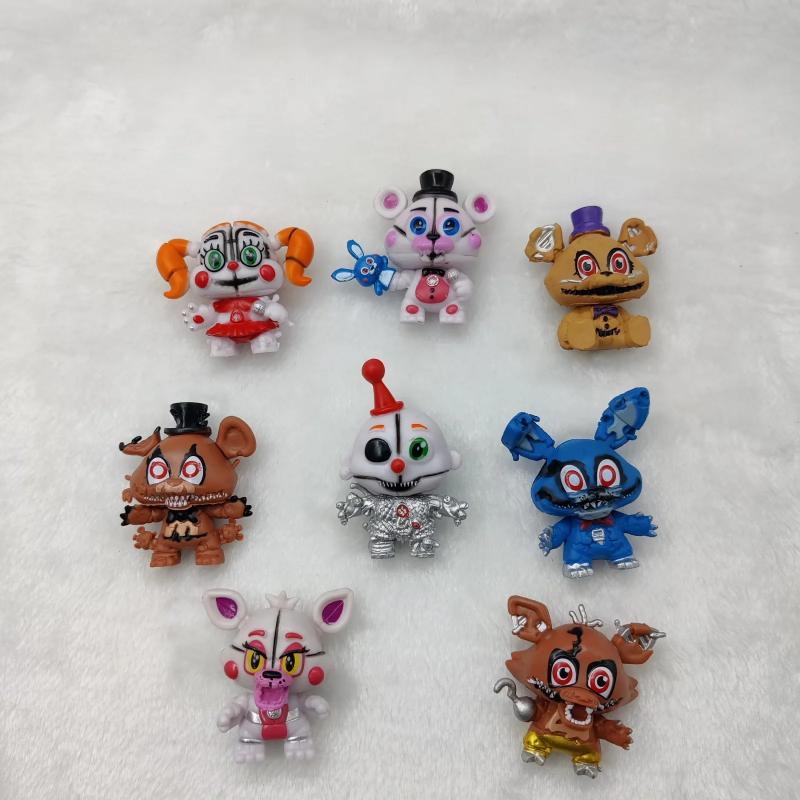 8 Pcs/Set Game Five Nights At Action Figure Toy PVC Midnight Toy Bear Chica High Quality Model Dolls Kids 6.5 Cm